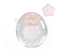 Protective Case for Tamagotchi Paradise Glossy Electroplated Scratch Resistant Open Lid Design Full Body Hard Shell Washable，Pink on top clear glitter on bottom
