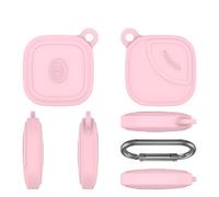 Protective Case for Tile by Life360 Mate 2024, Dust-Proof and Anti-Scratch Silicone Soft Skin Shell Washable Cover with Hook for by Life360 Mate 2024 Bluetooth Tracker Accessories (Pink)
