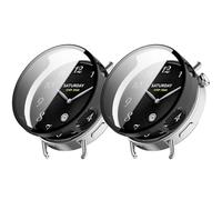 Protective Case for Xiaomi Watch S4 Screen Protector 41 mm, Full Protection Case, PC Hard Screen Protector Case Cover with Screen Protector (Black + Black)