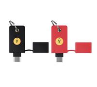 Protective Case for YubiKey 5C NFC,Silicone Cover Holder Fit for Yubico Security Key C NFC,Quick Access & Daily Protection-Black and Red