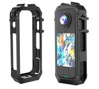 Protective Case Frame Cage for Insta360 X4 Air, Camera Shockproof Bezel Expansion Plastic Housing with Magnetic Quick Release Mount Interface, Dual Cold Shoe Port, 1/4 Thread for X4 Air