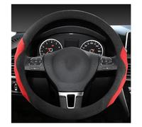 Protective Case O Shape D Shape 36CM Suede Leather Car Steering Wheel Protective Cover Size S For Civic For Ciimo For Jade Steering Hood(RED O SHAPE)