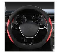Protective Case O Shape D Shape 36CM Suede Leather Car Steering Wheel Protective Cover Size S For Civic For Ciimo For Jade Steering Hood(RED D SHAPE)