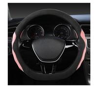 Protective Case O Shape D Shape 36CM Suede Leather Car Steering Wheel Protective Cover Size S For Civic For Ciimo For Jade Steering Hood(PINK D SHAPE)