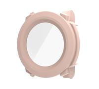 Protective Case Screen Protector Tempered Film for Garmin Instinct 3 45/50mm, Smart Watch PC Cover Smartwatch Full Skin Shell All-in-one Bumper Sleeve (45mm Pink)