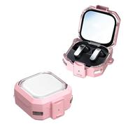 Protective Case Sleeve for Galaxy Buds 4 Pro/Buds 4, Shockproof Anti-Drop Earbuds Cover Case All-Round Protection Skin Shell with Secure Safety Lock Protection & Carabiner (pink)