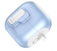 Protective Cases for Huawei FreeClip 2 with Auto-Locking Design, Drop-Resistant PU + for TPU Covers Supporting Wireless Charging and Stands Mode(Blue White)