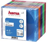 Protective CD/DVD Cases Pack of 25 Multicoloured Ultra-Thin Storage