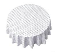 Protective Checkered Tablecloth, Home Round Tablecloth Table Cover Checkers Waterproof Oil Resistant Cover for Dining Tables(A-120CM)