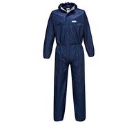 Protective Chemical Coverall, Type 5/6 CE Certified, Navy Blue, Large, Anti-Static, Nuclear Particle Protection