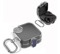 Protective Cover Case for CMF Buds Pro 2, Clear TPU Earphone Sleeve with Carabiner Candy Color Soft Earbuds Headphones Case All-Round Protection for CMF by Nothing Buds Pro 2 (Transparent)