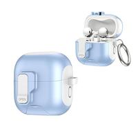 Protective Cover Case for Huawei FreeClip 2, Shockproof Anti-Drop Earbuds Sleeve with Built-in Stand & Carabiner, Secure Safety Lock Full Protection Skin Shell for FreeClip 2 Earphones (blue)