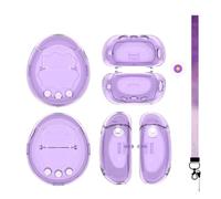 Protective Cover Case for Tamagotchi Paradise,Shock-Resistant, Drop-Proof, with Lanyard Keycap (clear purple)