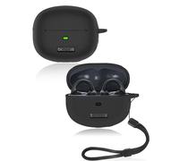 Protective cover for Baseus Bowie MC1 Wireless Earbuds, yystao Soft Silicone Case with Lanyard - Skin-friendly & Durable, Black
