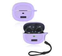 Protective cover for Baseus Bowie MC1 Wireless Earbuds, yystao Soft Silicone Case with Lanyard - Skin-friendly & Durable, Purple