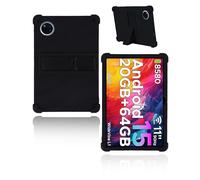 Protective cover for DOOGEE Tab A9+/DOOGEE Tab A9 Pro+ 2025 Newest Android 16 Tablet 11 inch 2025 Newest, yystao Kids Skin-Friendly Soft Silicone Tablet Case with Adjustable Stand (Black)