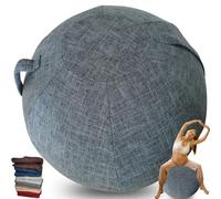 Protective Cover For Exercise Ball 55cm 65cm, Ball Chair Covers, Foldable Seat Balls Fabric Cover Lightweight Yoga Ball Cover Sitting Ball Covers With Handle Puncture Dust Cover ( Color : Navy blue ,