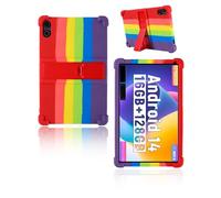 Protective cover for FEARWIKY FKYC12/Ainmel 107/Ainmel AMNC12/Ainmel AMNC12 10.36 inch Newest, yystao Kids Skin-Friendly Soft Silicone Tablet Case 10.36 inch, Adjustable Stand (Rainbow)
