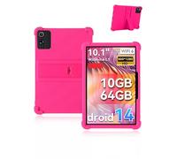 Protective cover for Freeski A10BK 10 inch 2025 Newest, yystao Kids Skin-Friendly Soft Silicone Tablet Case compatible with Freeski Tablet A10BK, Adjustable Stand (Rose)