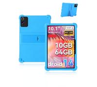 Protective cover for Freeski A10BK 10 inch 2025 Newest, yystao Kids Skin-Friendly Soft Silicone Tablet Case compatible with Freeski Tablet A10BK, Adjustable Stand (Azure)