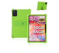 Protective cover for Freeski A10BK 10 inch 2025 Newest, yystao Kids Skin-Friendly Soft Silicone Tablet Case compatible with Freeski Tablet A10BK, Adjustable Stand (Green)
