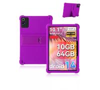 Protective cover for Freeski A10BK 10 inch 2025 Newest, yystao Kids Skin-Friendly Soft Silicone Tablet Case compatible with Freeski Tablet A10BK, Adjustable Stand (Purple)