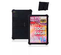 Protective cover for Freeski A10BK 10 inch 2025 Newest, yystao Kids Skin-Friendly Soft Silicone Tablet Case compatible with Freeski Tablet A10BK, Adjustable Stand (Black)