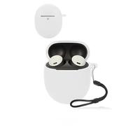 Protective cover for Google Pixel Buds Pro 2 Wireless Earbuds, Soft Silicone Case with lanyard - Kids Skin-friendly & Durable, White