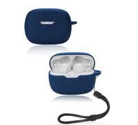 Protective cover for JBL Vibe Beam 2 Wireless Earbuds, Soft Silicone Case with lanyard - Skin-friendly & Durable, Blue