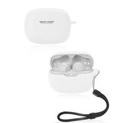 Protective cover for JBL Vibe Beam 2 Wireless Earbuds, Soft Silicone Case with lanyard - Skin-friendly & Durable, White