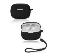 Protective cover for JBL Vibe Beam 2 Wireless Earbuds, Soft Silicone Case with lanyard - Skin-friendly & Durable, Black