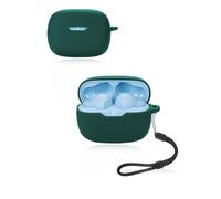 Protective cover for JBL Wave Beam 2 Wireless Earbuds, Soft Silicone Case with lanyard - Kids Skin-friendly & Durable,Green