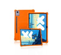 Protective cover for Lenovo Idea Tab Pro 2025 Newest 12.7 inch Tablet, Kids Skin-Friendly Soft Silicone Tablet Case compatible with Lenovo Idea Tab Pro, Adjustable Stand (Orange)