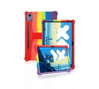 Protective cover for Lenovo Idea Tab Pro 2025 Newest 12.7 inch Tablet, Kids Skin-Friendly Soft Silicone Tablet Case compatible with Lenovo Idea Tab Pro, Adjustable Stand (Rainbow)