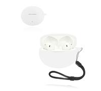 Protective cover for OPPO Enco Free4 Wireless Earbuds, yystao Soft Silicone Case compatible with OPPO Enco Free4,With Lanyard - Skin-friendly & Durable, White
