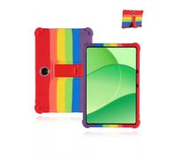 Protective cover for OPPO Pad SE 11 inch 2025 Newest, yystao Kids Skin-Friendly Soft Silicone Tablet Case compatible with OPPO Pad SE, Adjustable Stand (Rainbow)