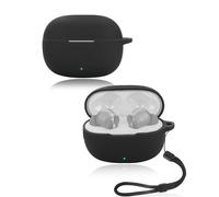 Protective cover for Realme Buds T200 Lite Wireless Earbuds, yystao Soft Silicone Case with Lanyard - Skin-friendly & Durable, Black