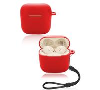Protective cover for Sennheiser ACCENTUM Open Wireless Earbuds, Soft Silicone Case with lanyard - Skin-friendly & Durable, Red