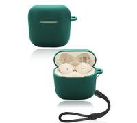 Protective cover for Sennheiser ACCENTUM Open Wireless Earbuds, Soft Silicone Case with lanyard - Skin-friendly & Durable, Green