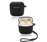 Protective cover for Sennheiser ACCENTUM Open Wireless Earbuds, Soft Silicone Case with lanyard - Skin-friendly & Durable, Black