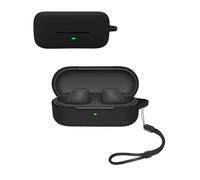 Protective cover for Sony WF-C510 Wireless Earbuds, Soft Silicone Case with lanyard - Skin-friendly & Durable, Black