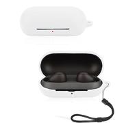 Protective cover for Sony WF-C700N Wireless Earbuds, Soft Silicone Case with lanyard - Skin-friendly & Durable, White