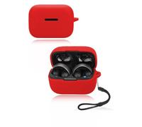 Protective cover for Soundcore Aero Clip Wireless Earbuds, Soft Silicone Case for AeroClip with lanyard - Skin-friendly & Durable,Red