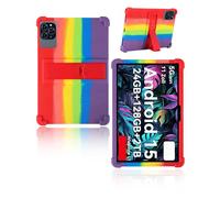 Protective cover for TABWEE T90/KINGRID T90 Tablet 11 inch 2025, yystao Kids Skin-Friendly Soft Silicone Tablet Case with Adjustable Stand (Rainbow)