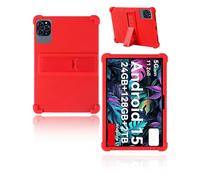Protective cover for TABWEE T90/KINGRID T90/TABWEE T90EX Tablet 11 inch 2025, yystao Kids Skin-Friendly Soft Silicone Tablet Case with Adjustable Stand (Red)