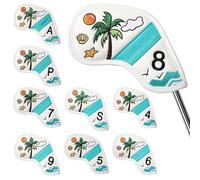 Protective Covers for Golf Club Heads Protection Set with Tropical for | Pack of 9 iron sleeves for training on the golf course, the driving range outdoors and the