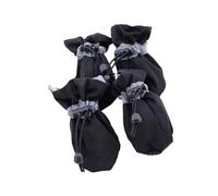 Protective Covers with Adjustable Straps, 2 Pairs, Black | Winter Dog Thick Grip Shoes for Outdoor, Prevents Sliding, All-Season Protective Socks for Small / Large Pets