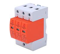 Protective Device Breaker, AC 420V 20-40kA 3P Protector for Power Distribution, Rail Mounted Wall Mount SPD with Flame Retardant Enclosure for Home Electrical System
