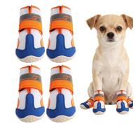 Protective Dog Boots, Anti-Slip Adjustable Puppy Booties, 2.16-Inch Paws Width Footwear, Breathable Summer Pets Shoes, All-Weather Traction Boot for Hot Pavement and Snow, Paw Protectors for Hardwood