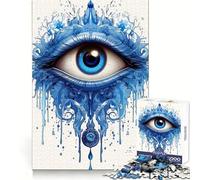 Protective Evil Eye Jigsaw Puzzles 1000 Pieces for Teenagers Think Game Peaceful Time Quality Edge Perfect Present (38x26cm)